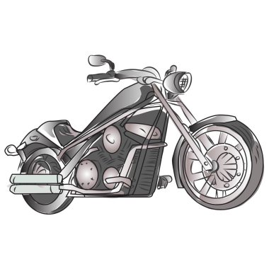 Motosiklet Vektörü İllüstrasyonu ve Simgesi