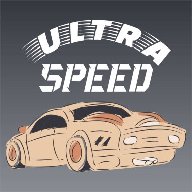 Otomotiv Tema Tişörtü Grafik Vektörü