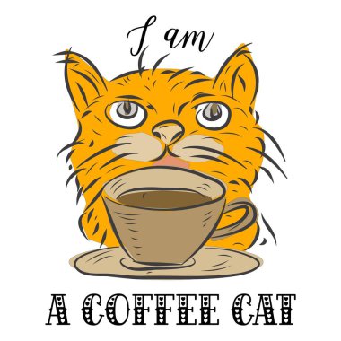 Ben bir Coffee Cat tişörtü tasarımıyım.