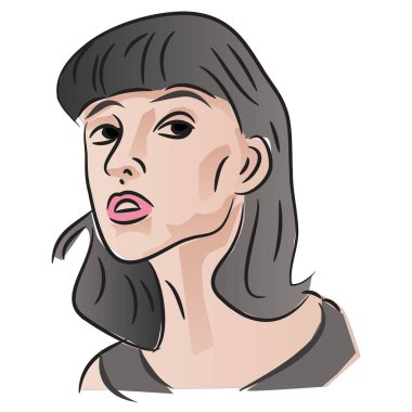 Güzel Kız İşareti ve Vektör İllüstrasyonu