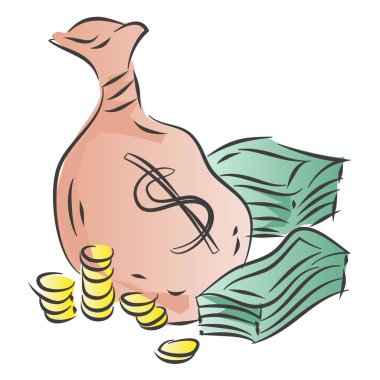 Para Para Birimi Sembolü ve Vektör İllüstrasyonu