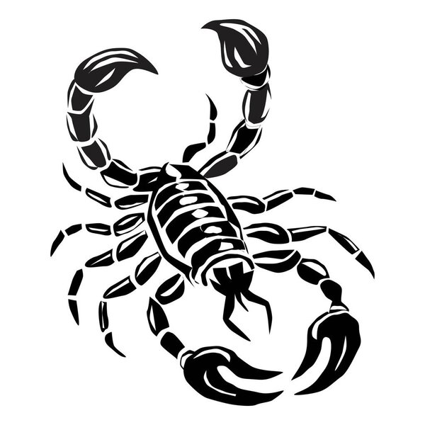 Знак скорпиона и векторная иллюстрация