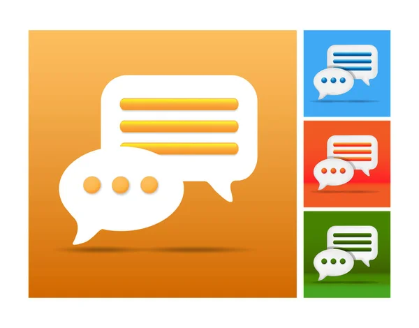Group Chat Bubble Talk Icons Design Isolated Orange Blue Green — Stock Vector