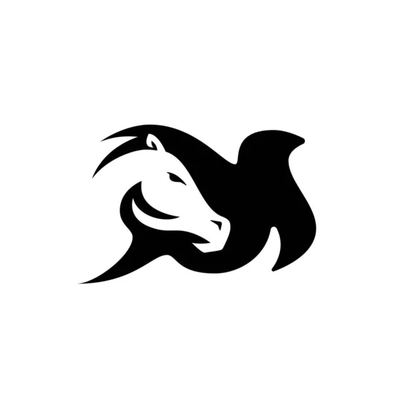 Logo Konia Flaga Monogram Wektor Ikona Ilustracja — Wektor stockowy