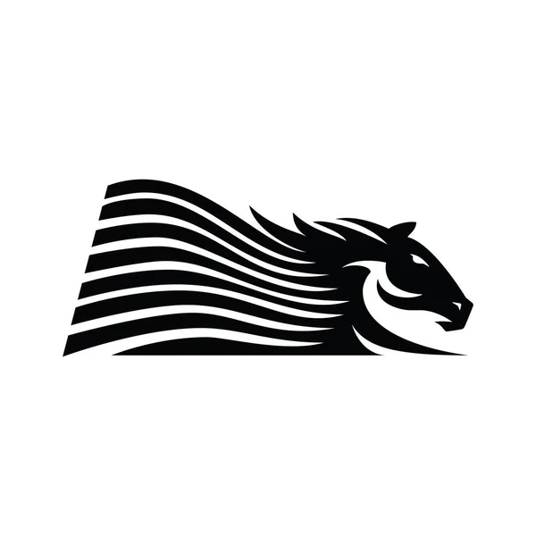 馬の旗のロゴのモノグラムのベクトルのアイコンのイラスト — ストックベクタ