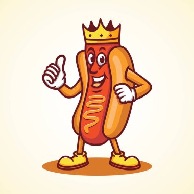 King hot dog logosu çizgi film karakteri