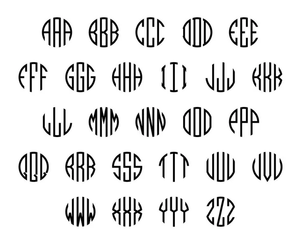 stock vector Set of letters to create circle monogram. Monogram alphabet. Vector illustration.