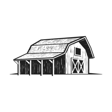 Vintage old barn farm logo icon design vector isolated on white background. clipart