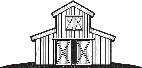 Vintage Farm Pajta Logo Design House Farm Tehén Tehén Istálló — Stock Vector
