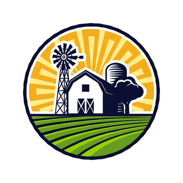Barn Farm House Emblem Logo Icon Concept — Stock Vector