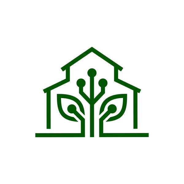 Illustrateur Vectoriel Icône Logo Électrique Agriculture Technologie Circuit Avec Feuilles — Image vectorielle