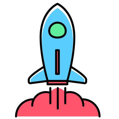 Roket ikonu hazır. İş kurma simgesi.