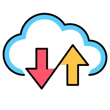 Bulut simgesi yükle. Dışarıdaki veritabanı bulut simgesinin içine ok at.