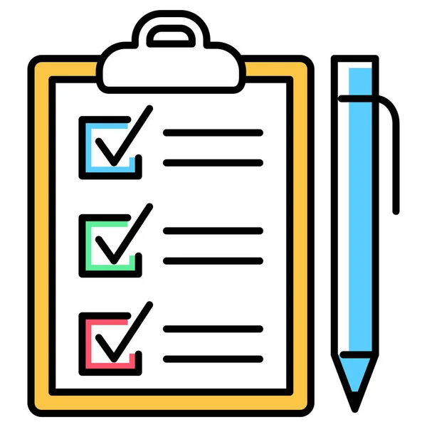 stock vector tick icon on assignment paper. e-learning education concept. study program line icon