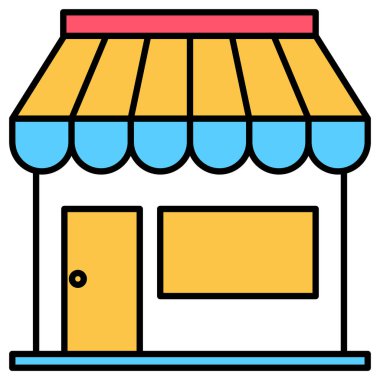 depolama ikonu. dükkan logosu illüstrasyonu.