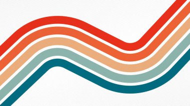 Renkli dalgalı çizgileri olan soyut retro arkaplan. Tasarımınız için vektör illüstrasyonu