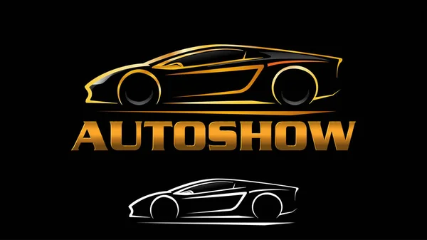 Auto Show Car Logo Vector Illustration Inglés Adecuado Para Cualquier — Archivo Imágenes Vectoriales