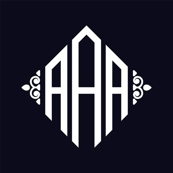 ロゴA ロンボスモノグラム 3文字アルファベットフォントロゴのロゴタイプ刺繍 — ストックベクタ