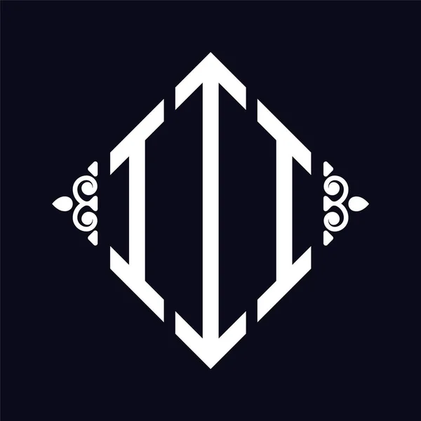 ロゴI ロンバスモノグラム 3文字アルファベットフォントロゴのロゴタイプ刺繍 — ストックベクタ