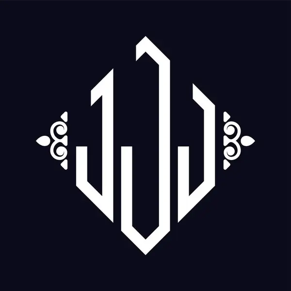 ロゴJ ロンバスモノグラム 3文字アルファベットフォントロゴのロゴタイプ刺繍 — ストックベクタ
