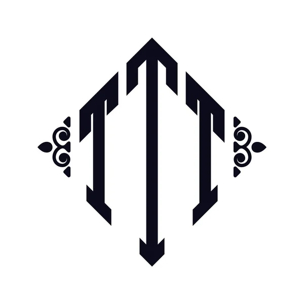ロゴT ロンバスモノグラム 3文字アルファベットフォントロゴのロゴタイプ刺繍 — ストックベクタ