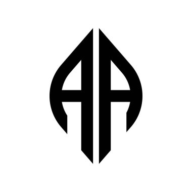 Logo A Curve Rhombus Genişletilmiş Monogram 2 Harf Yazı Tipi Logo İşlemesi