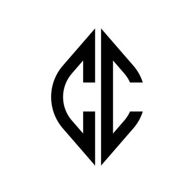 Logo C Eğri Rhombus Genişletilmiş Monogram 2 Harf Yazı Tipi Logo İşlemesi