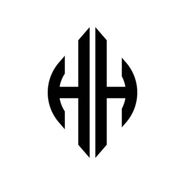 Logo H Eğri Rhombus Genişletilmiş Monogram 2 Harf Yazı Tipi Logo İşlemesi