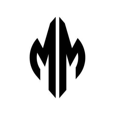 Logo M Eğri Rhombus Genişletilmiş Monogram 2 Harf Yazı Tipi Logo İşlemesi