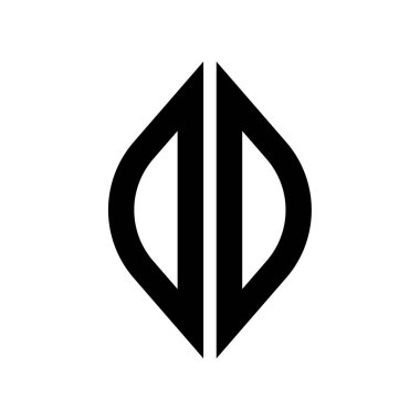 Logo O Eğri Rhombus Genişletilmiş Monogram 2 Harf Yazı Tipi Logo İşlemesi