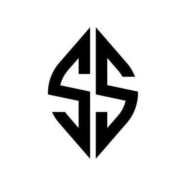 S Eğrisi Rhombus Genişletilmiş Monogram 2 Harf Yazı Tipi Logosu İşlemesi