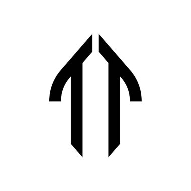 Logo T Eğri Rhombus Genişletilmiş Monogram 2 Harf Yazı Tipi Logo İşlemesi