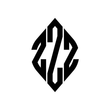 Logo Z Eğri Rhombus Genişletilmiş Monogram 3 Harf Yazı Tipi Logo İşlemesi