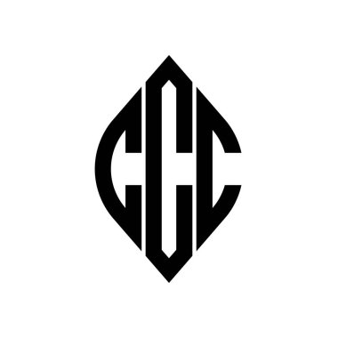 Logo C Eğri Rhombus Genişletilmiş Monogram 3 Harf Yazı Tipi Logosu İşlemesi