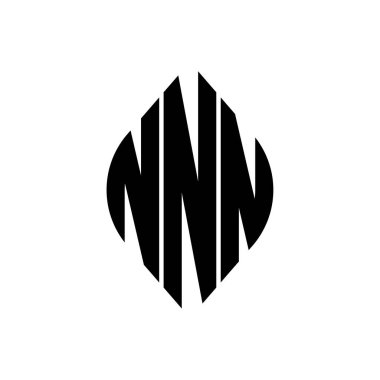 Logo N Eğri Rhombus Genişletilmiş Monogram 3 Harf Yazı Tipi Logo İşlemesi