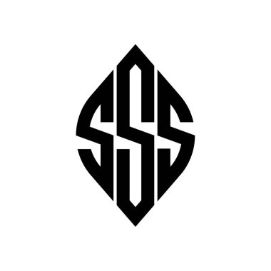 S Eğrisi Rhombus Genişletilmiş Monogram 3 Harf Yazı Tipi Logosu İşlemesi