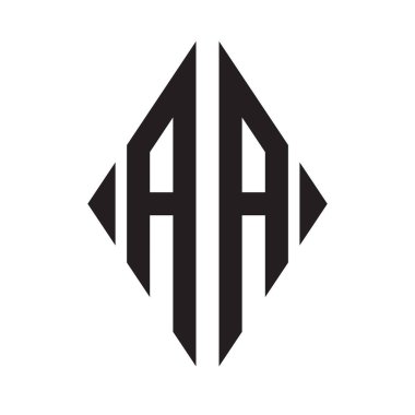 Logo A Yoğunlaştırılmış Rhombus Monogramı 2 Harf Yazı Tipi Logosu İşlemesi