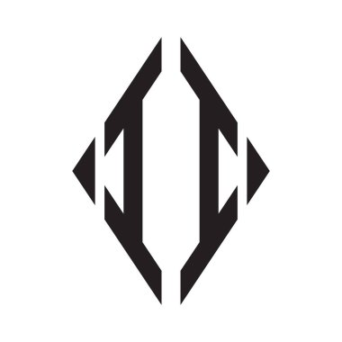 Logo I Yoğunlaştırılmış Rhombus Monogramı 2 Harf Yazı Tipi Logosu İşlemesi