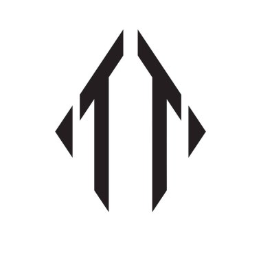 Logo T Yoğunlaştırılmış Rhombus Monogramı 2 Harf Yazı Tipi Logosu İşlemesi