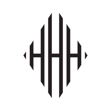 Logo H Yoğunlaştırılmış Rhombus Monogramı 3 Harf Yazı Tipi Logosu İşlemesi