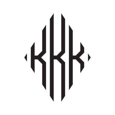 Logo K Yoğunlaştırılmış Rhombus Monogramı 3 Harf Yazı Tipi Logosu İşlemesi