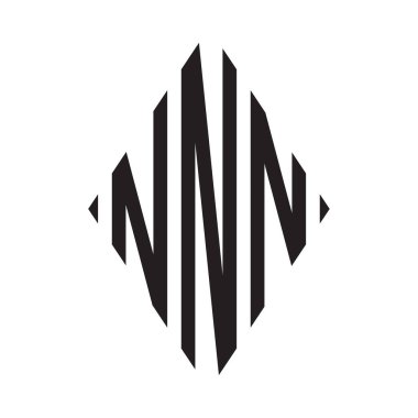 Logo N Yoğunlaştırılmış Rhombus Monogramı 3 Harf Yazı Tipi Logosu İşlemesi