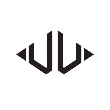 Logo U Rhombus Genişletilmiş Monogram 2 Harf Yazı Tipi Logosu İşlemesi