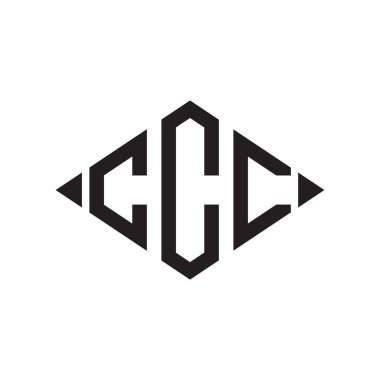 Logo C Rhombus Genişletilmiş Monogram 3 Harf Yazı Tipi Logosu Nakış
