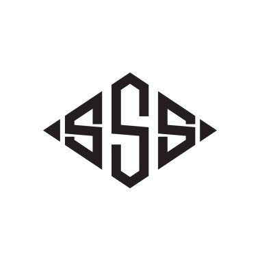 S Rhombus Genişletilmiş Monogramı 3 Harf Yazı Tipi Logosu İşlemesi
