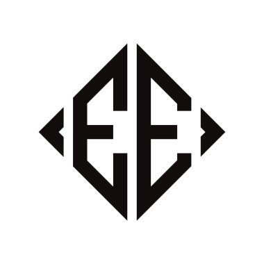 Logo E. Rhombus Monogram 2 Harf Yazı Tipi Logosu Nakış