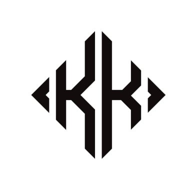 Logo K. Rhombus Monogram 2 Harf Yazı Tipi Logosu Nakış