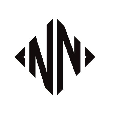 Logo N. Rhombus Monogram 2 Harf Yazı Tipi Logosu Nakış