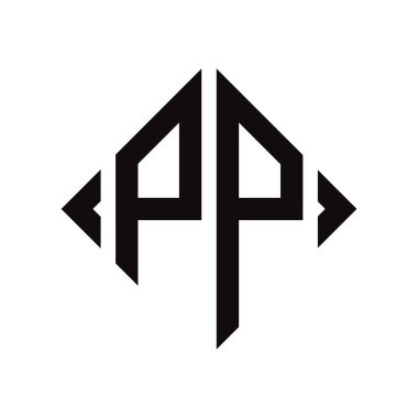 Logo P. Rhombus Monogram 2 Harf Yazı Tipi Logosu Nakış