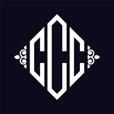 Logo C. Rhombus Monogram 3 Harf Yazı Tipi Logosu Nakış
